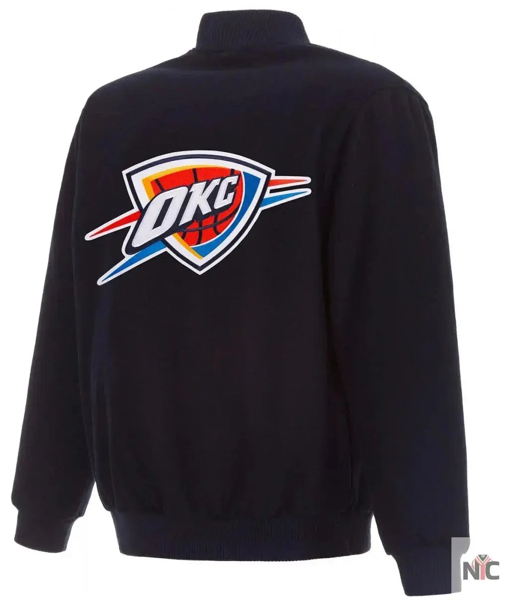 Varsity Oklahoma City Thunder Navy Blue Wool Jacket