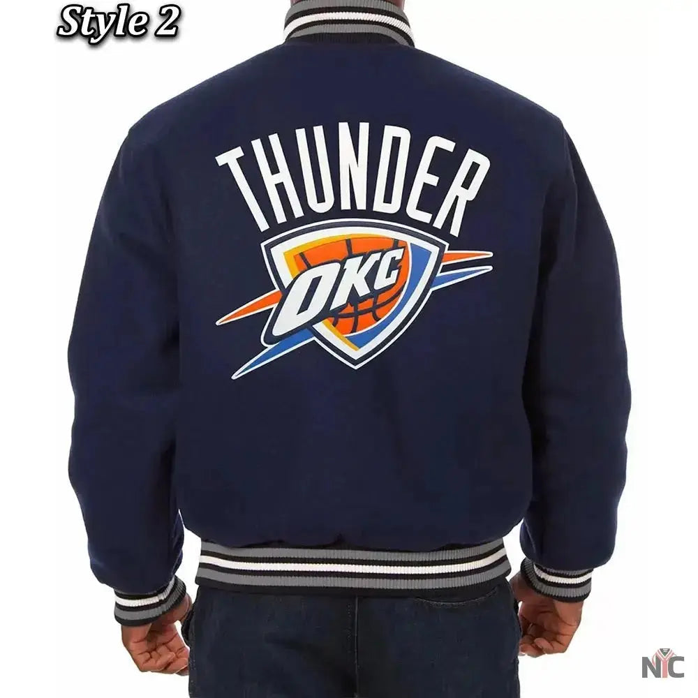 Varsity Oklahoma City Thunder Navy Wool Jacket