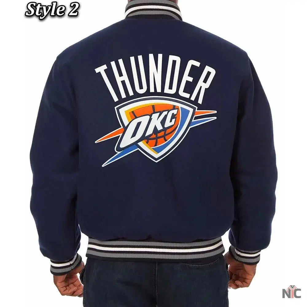 Varsity Oklahoma City Thunder Navy Wool Jacket
