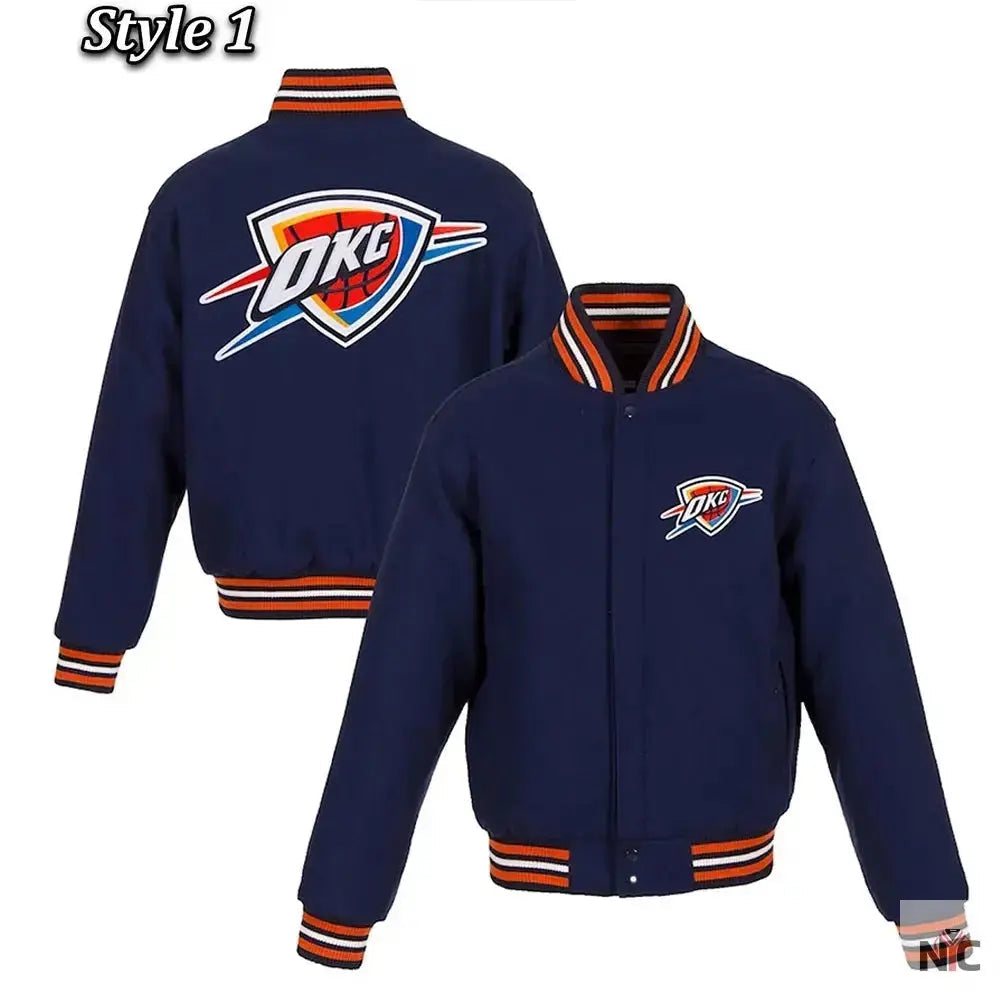 Varsity Oklahoma City Thunder Navy Wool Jacket