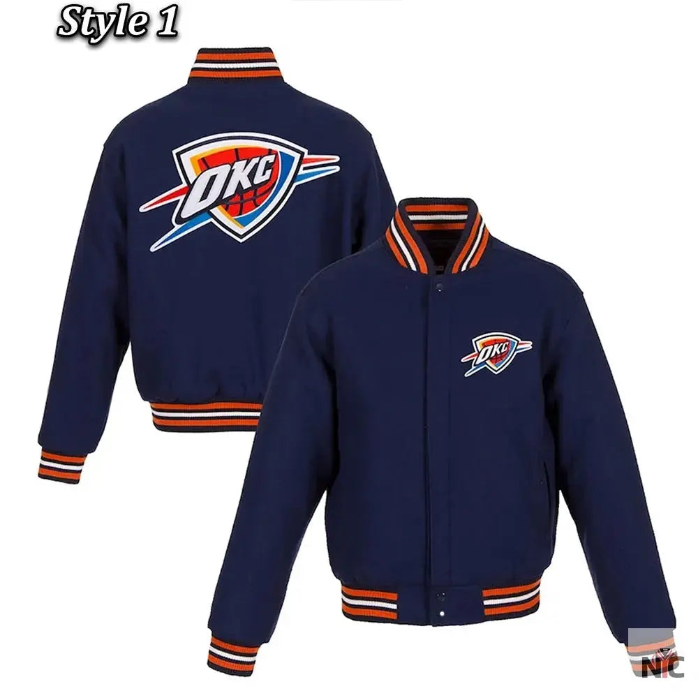 Varsity Oklahoma City Thunder Navy Wool Jacket