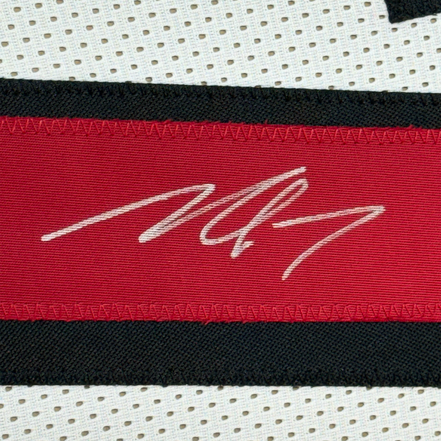 Framed Autographed/Signed Michael Mike Vick 35x39 Atlanta White Football Jersey PSA/DNA COA