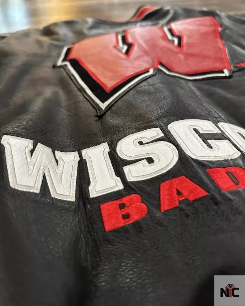 Vintage University Of Wisconsin Badgers Leather Jacket