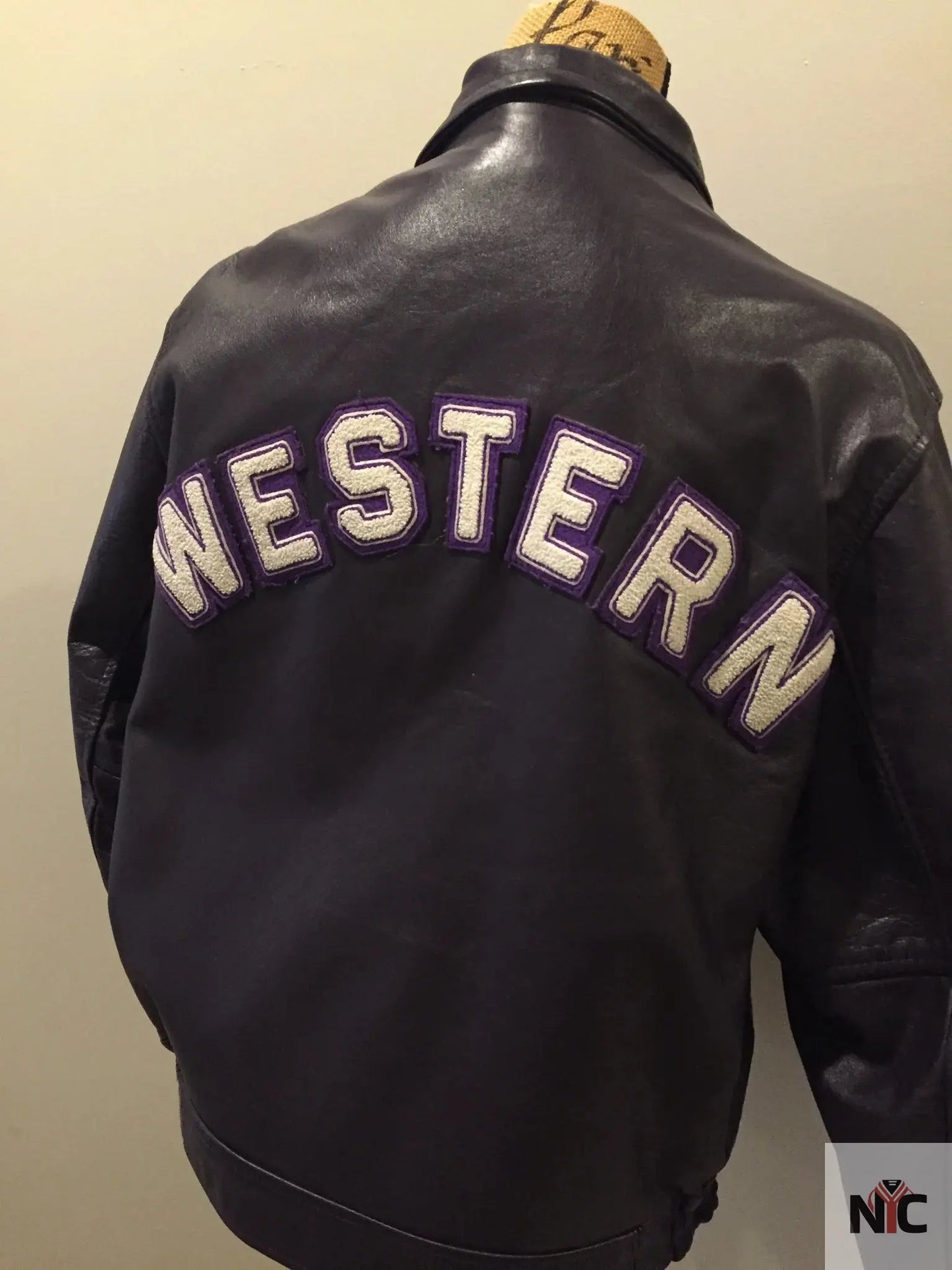 Vintage Western University Purple Varsity Jacket