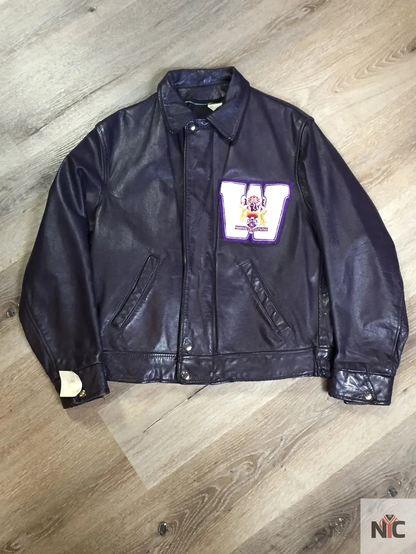 Vintage Western University Purple Varsity Jacket