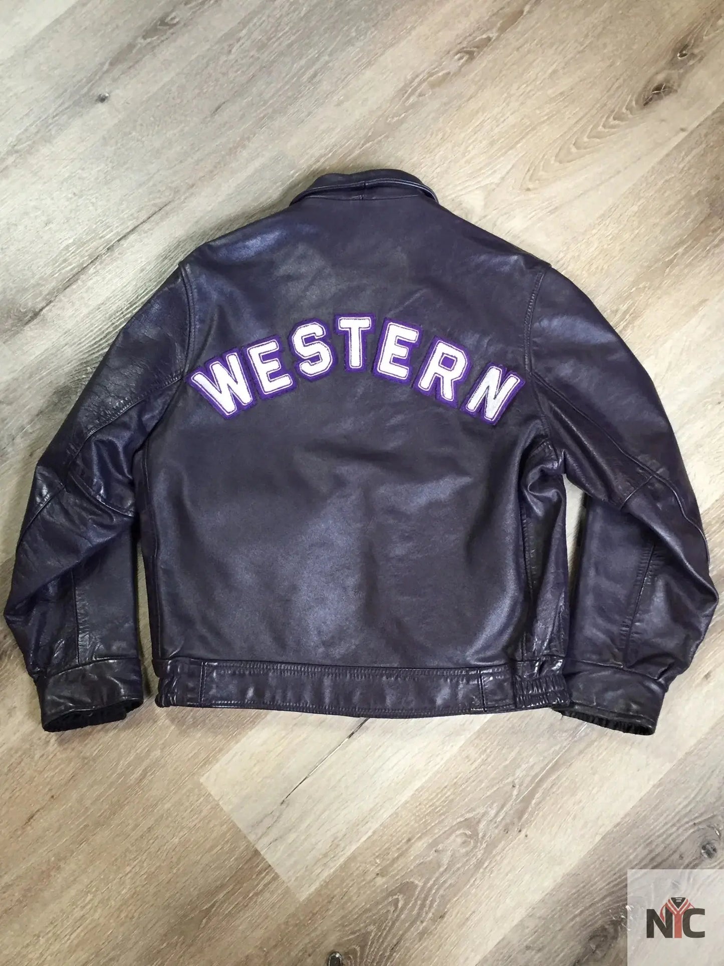 Vintage Western University Purple Varsity Jacket