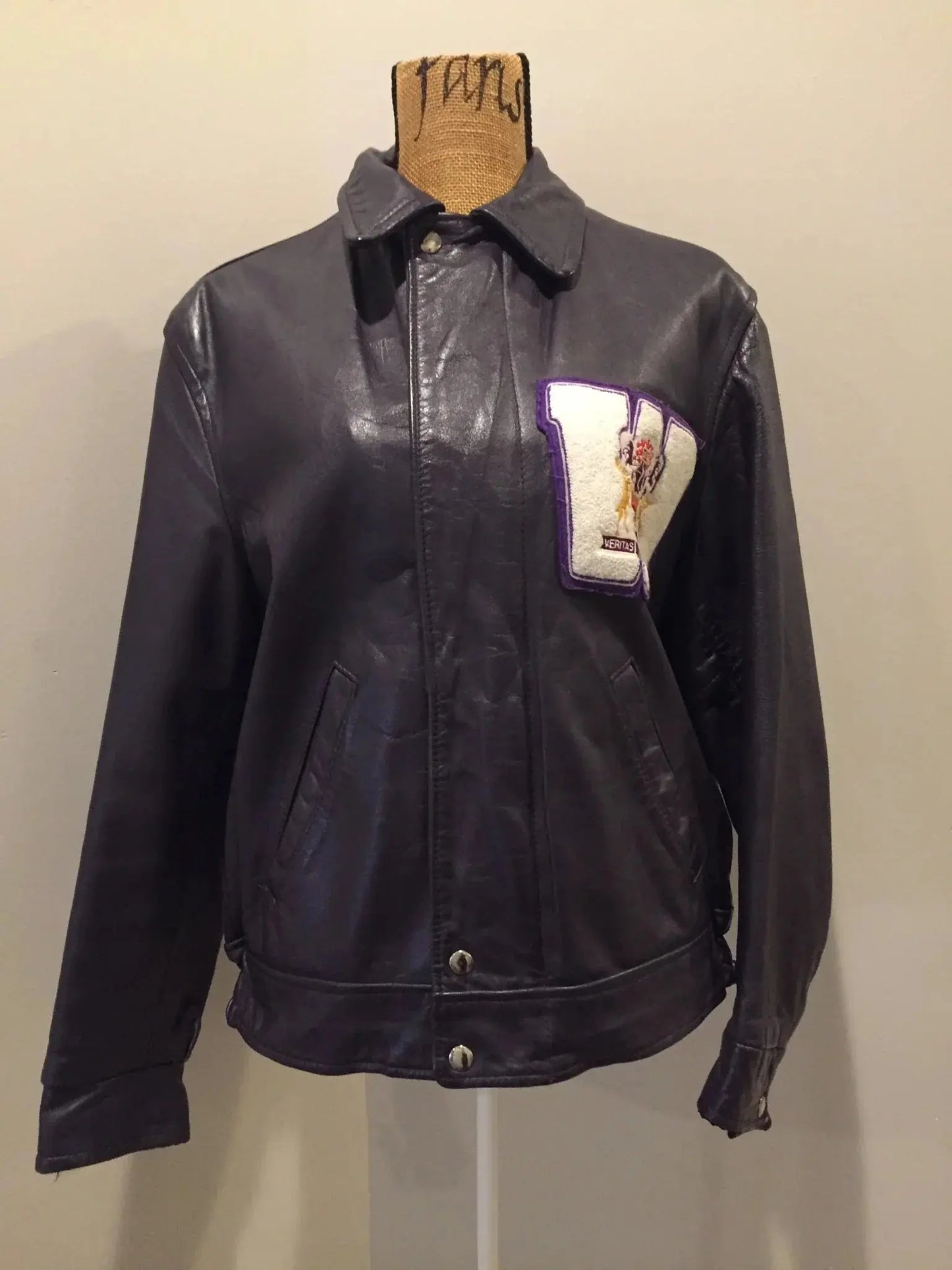 Vintage Western University Purple Varsity Jacket