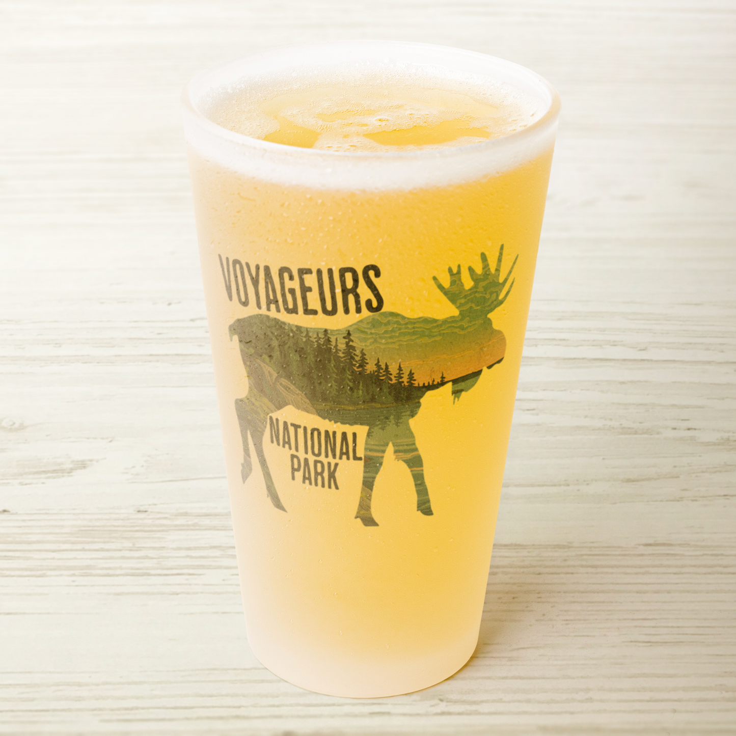 Voyageurs National Park Moose Frosted Pint Glass