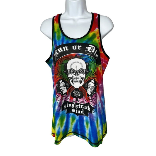INKnBURN Women's RUN OF DIE Tie Dye Sunflower Singlet (Small)