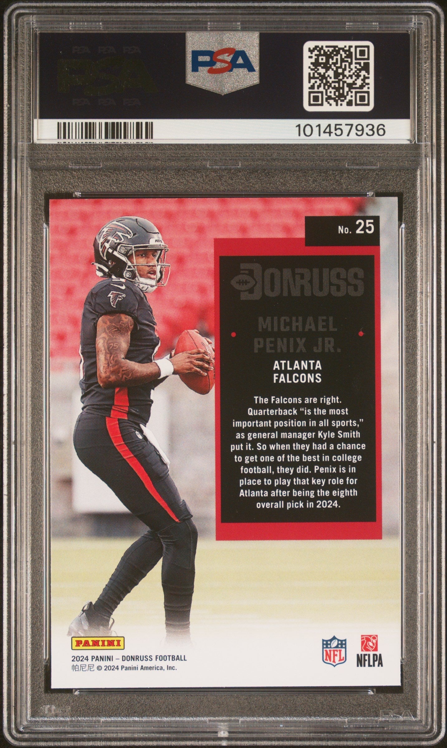 Graded 2024 Panini Donruss Michael Penix Jr #25 Retro 1994 Rookie RC Football Card PSA 10 Gem Mint