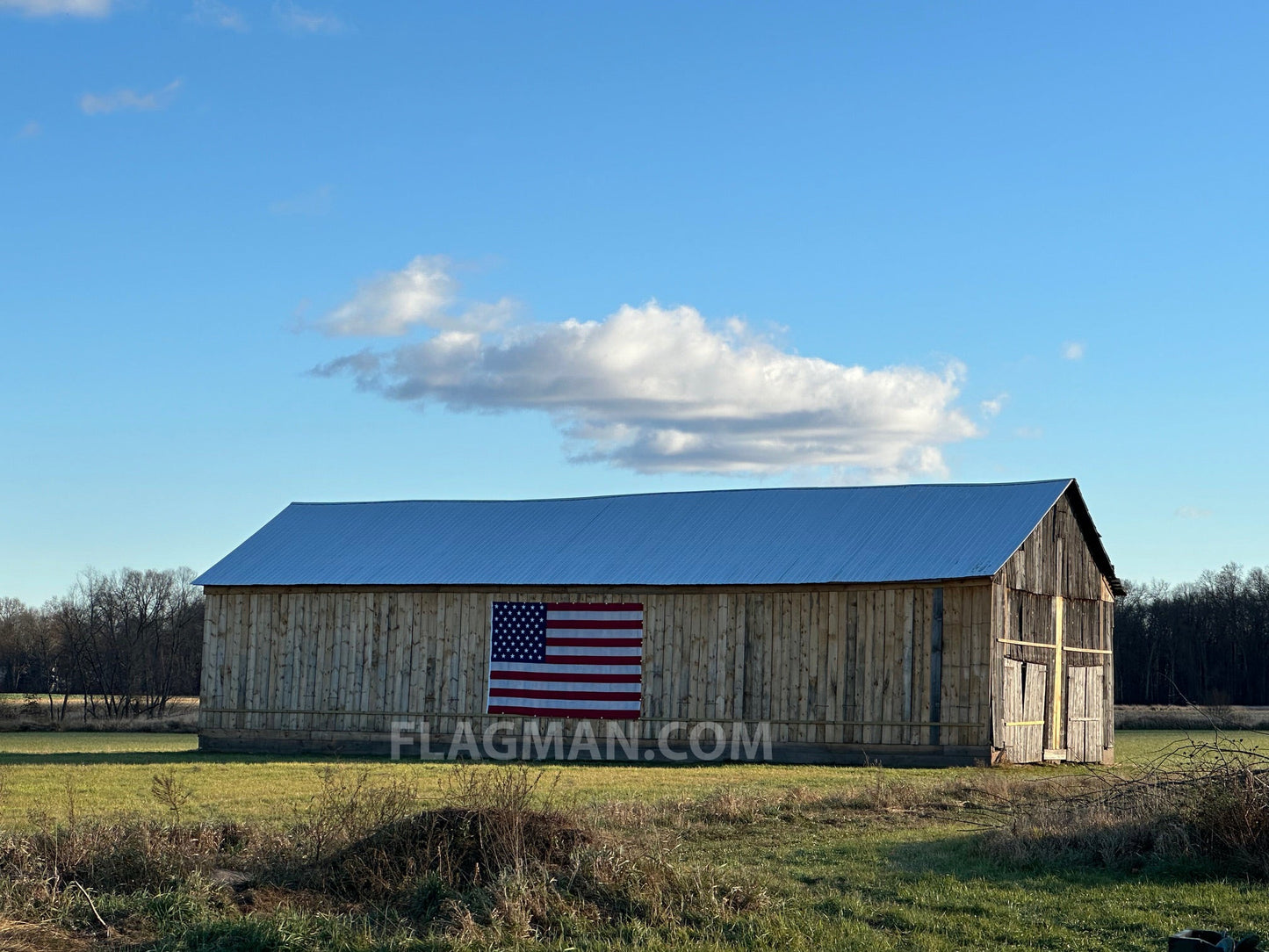 Polyester American Flag with Grommets Along Edges for Wall Hanging - Indoor or Outdoor *Made in USA*