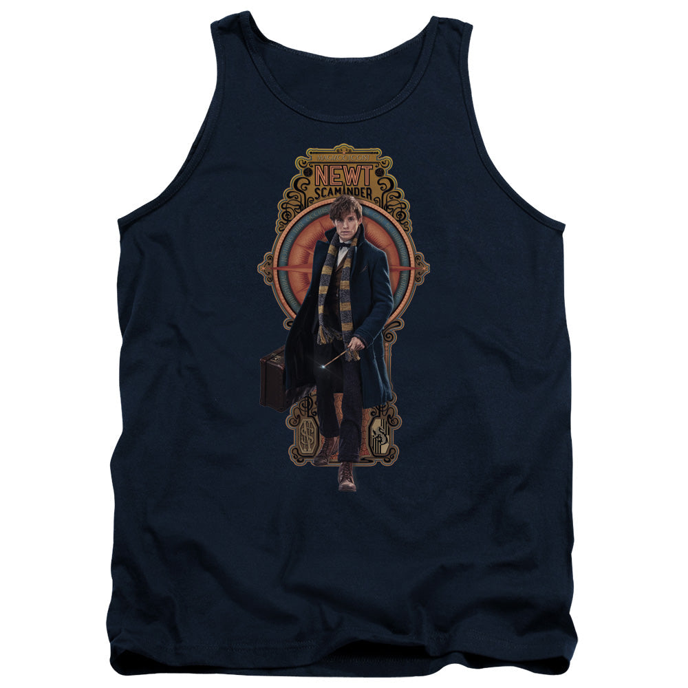 Fantastic Beasts Newt Scamander Mens Tank Top Shirt Navy Officially Licensed