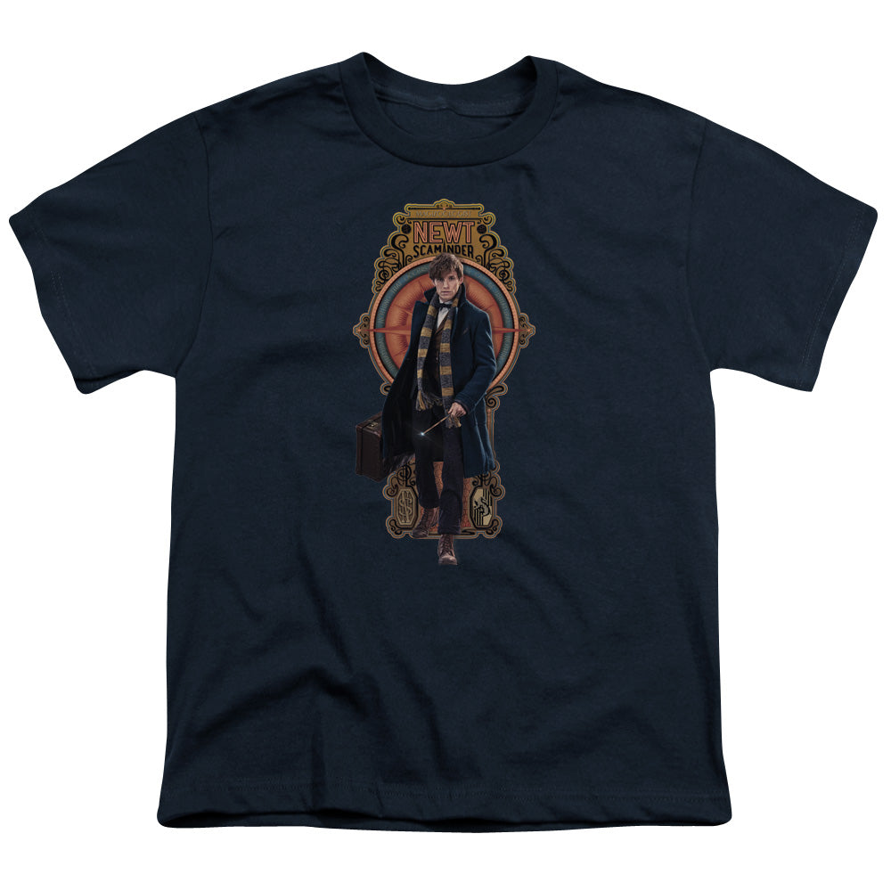Fantastic Beasts Newt Scamander Kids Youth T Shirt Navy Blue Officially Licensed