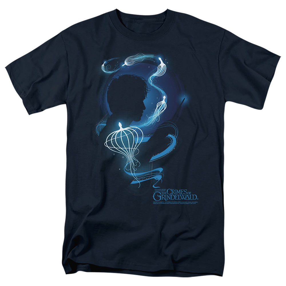 Fantastic Beasts 2 Newt Silhouette Mens T Shirt Navy Officially Licensed