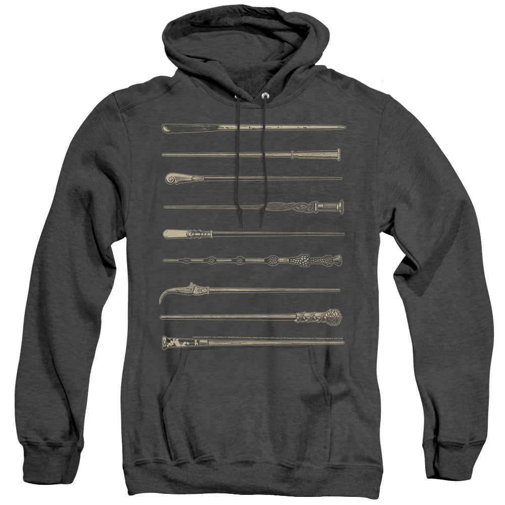 Fantastic Beasts 2 Wands Mens Heather Hoodie Black Officially Licensed
