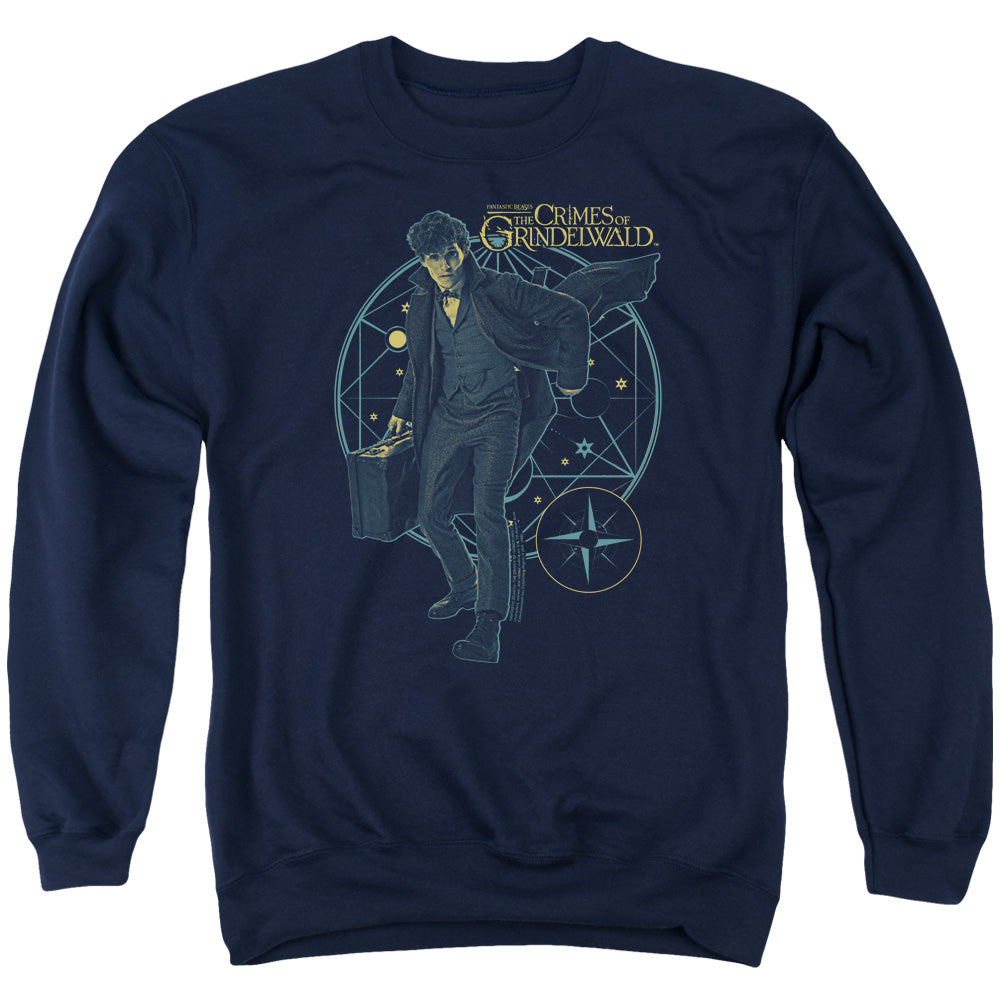 Fantastic Beasts 2 Suitcase Mens Crewneck Sweatshirt Navy Blue Officially Licensed
