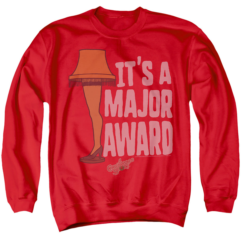 A Christmas Story Major Award Leg Lamp Mens Crewneck Sweatshirt Red