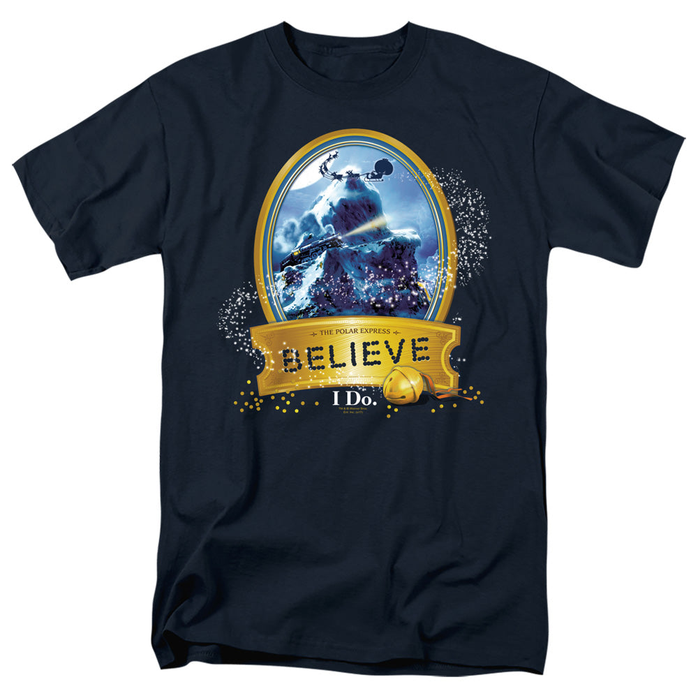 Polar Express True Believer Mens T Shirt Navy Officially Licensed