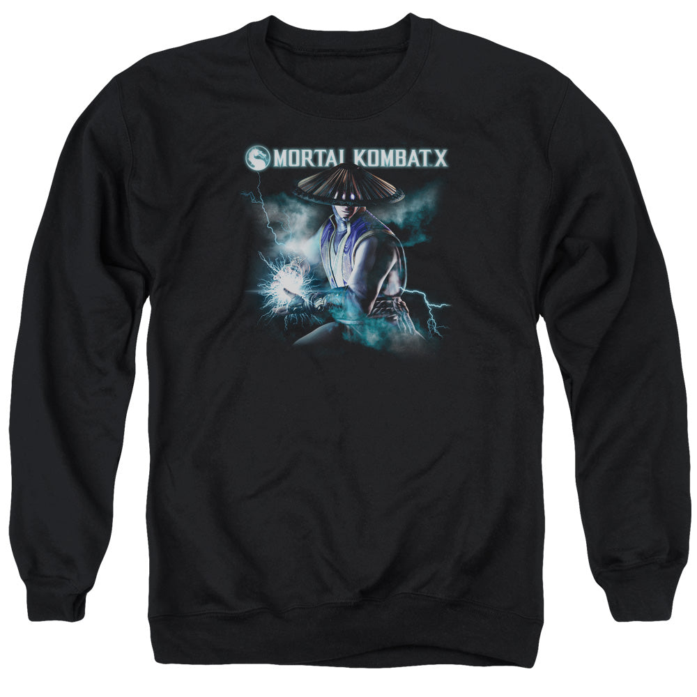 Mortal Kombat X Raiden Mens Crewneck Sweatshirt Black Officially Licensed