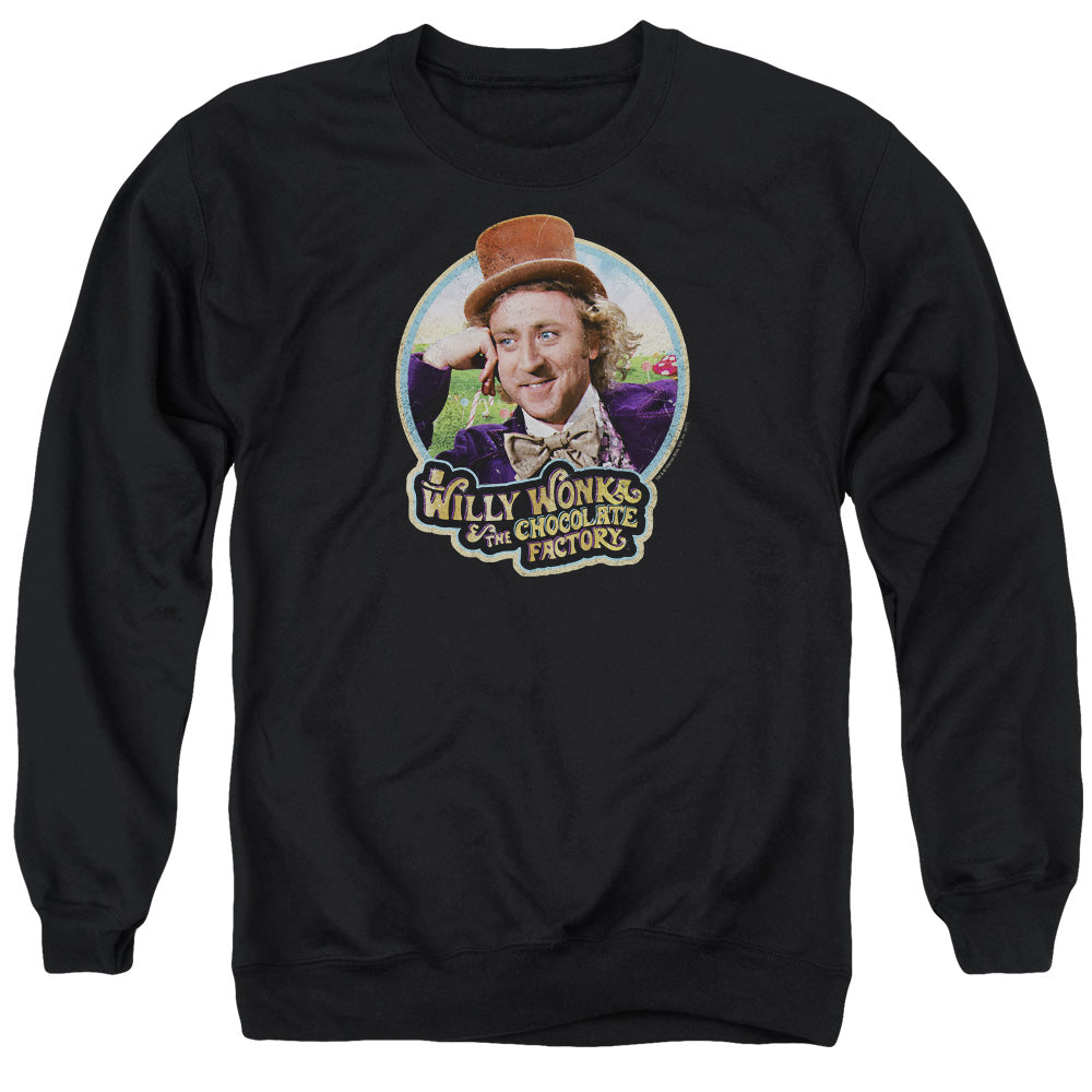 Willy Wonka And The Chocolate Factory Its Scrumdiddlyumptious Mens Crewneck Sweatshirt Black Officially Licensed