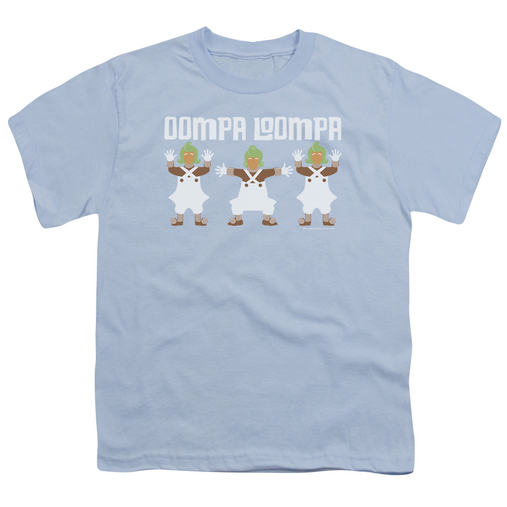 Willy Wonka And The Chocolate Factory Oompa Loompa Kids Youth T Shirt Light Blue Officially Licensed