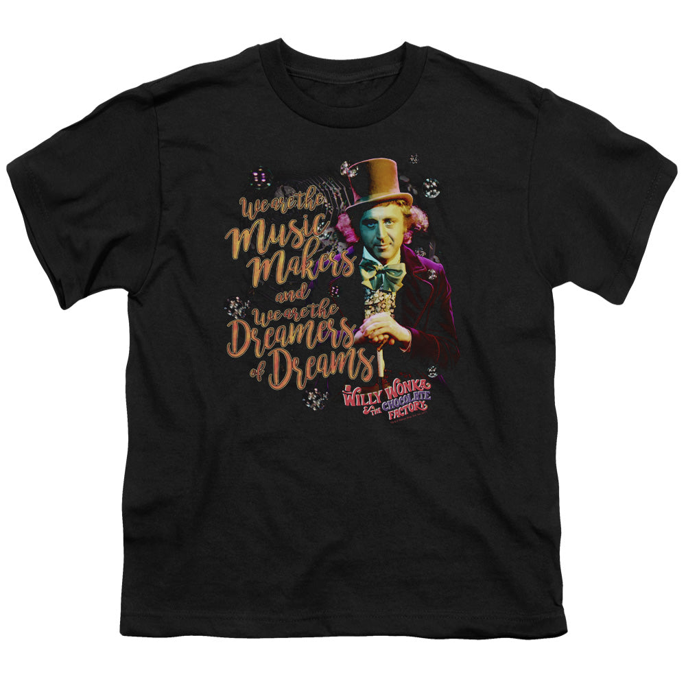 Willy Wonka And The Chocolate Factory Music Makers Kids Youth T Shirt Black Officially Licensed