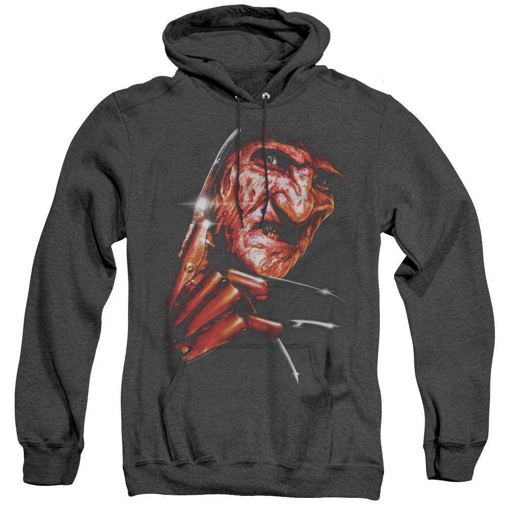 Nightmare On Elm Street Freddys Face Mens Heather Hoodie Black Officially Licensed