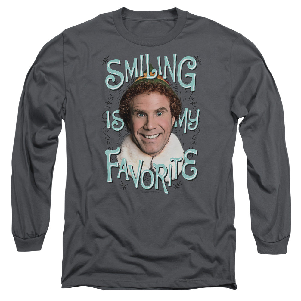 Elf Iling Mens Long Sleeve Shirt Charcoal Officially Licensed