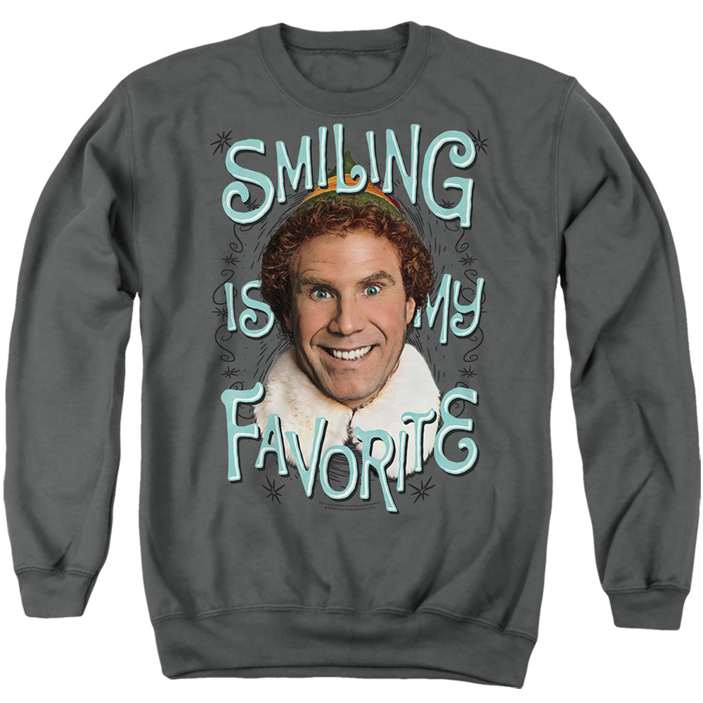 Elf Iling Mens Crewneck Sweatshirt Charcoal Officially Licensed