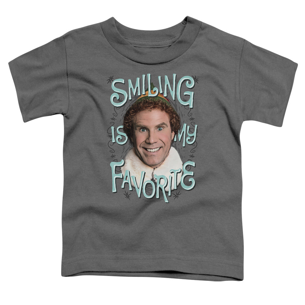 Elf Smiling Toddler Kids Youth T Shirt Charcoal Officially Licensed