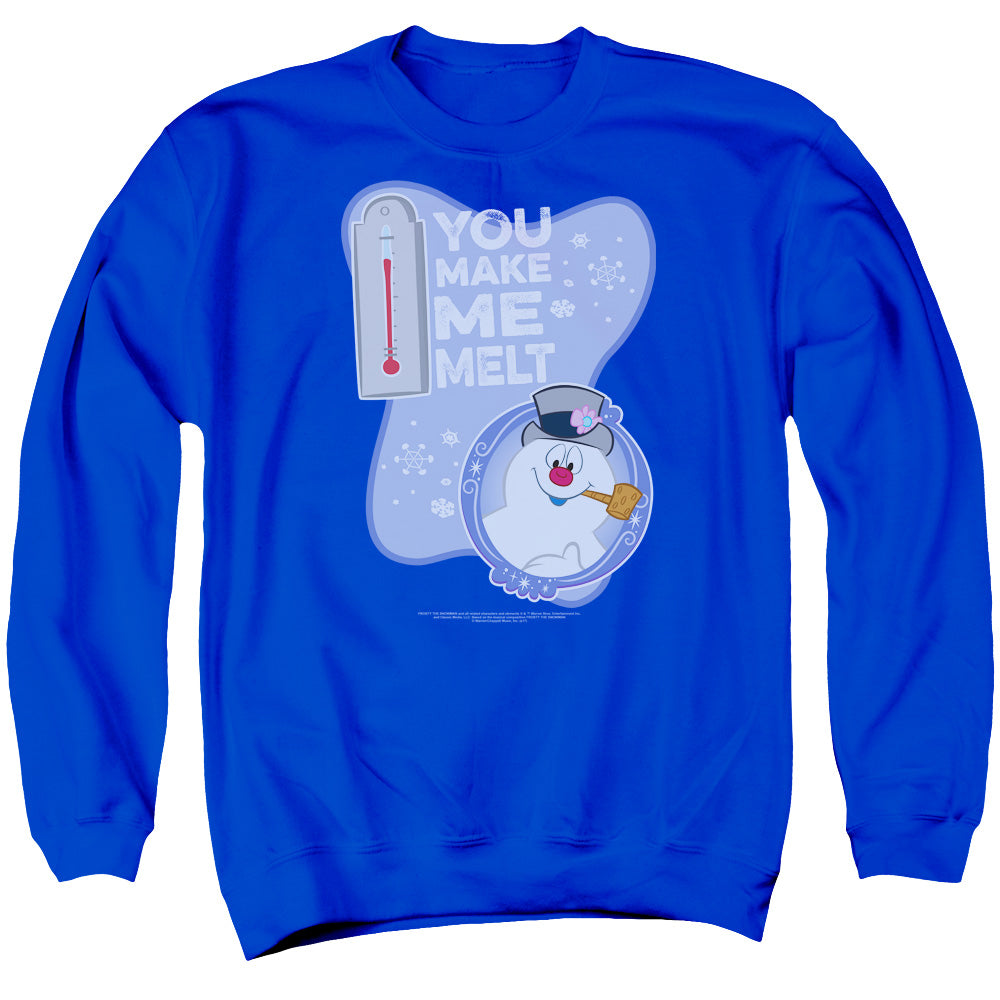Frosty The Snowman Melt Mens Crewneck Sweatshirt Royal Blue Officially Licensed