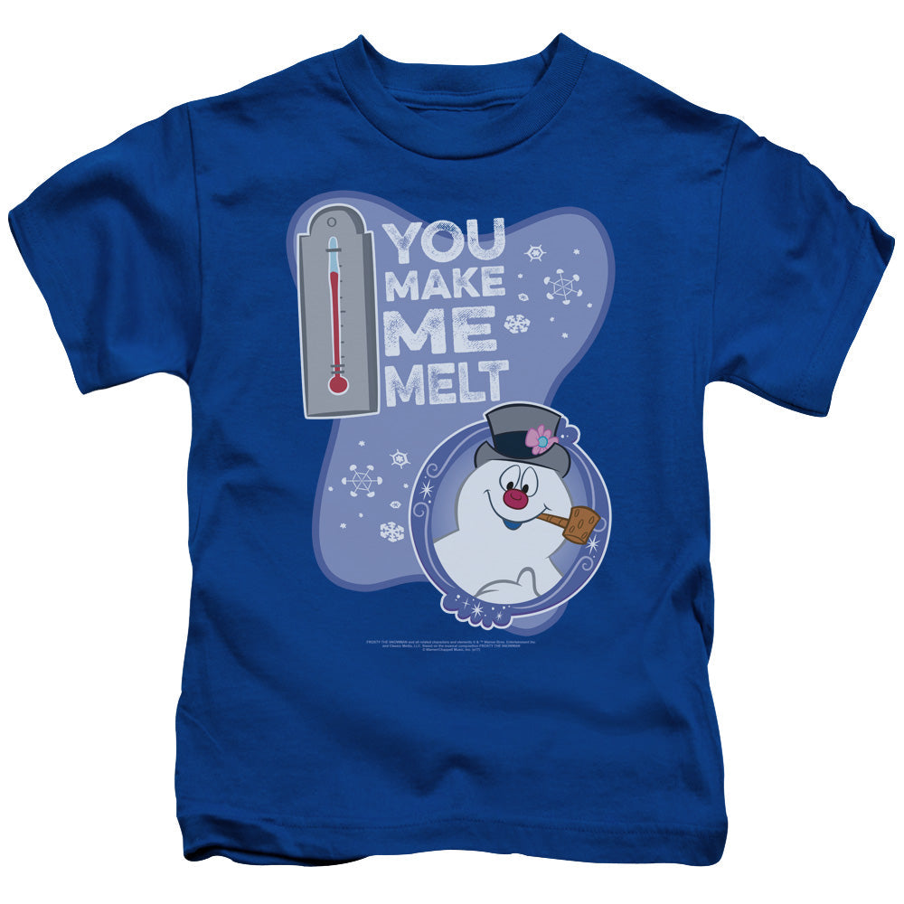 Frosty The Snowman Melt Juvenile Kids Youth T Shirt Royal Blue Officially Licensed