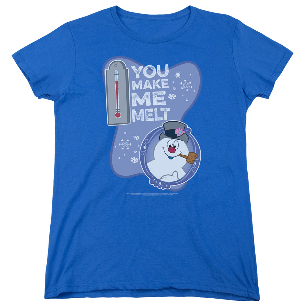 Frosty The Snowman Melt Womens T Shirt Royal Blue Officially Licensed