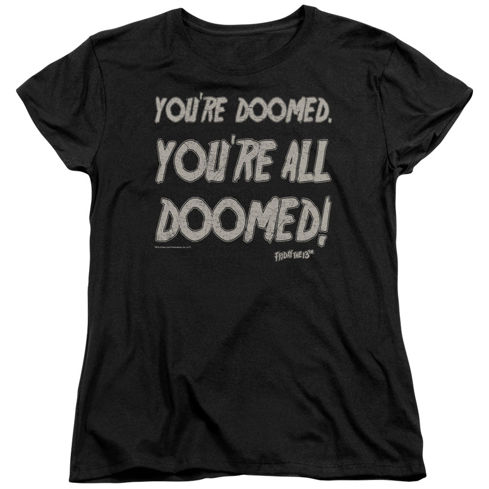 Friday The 13th Doomed Womens T Shirt Black Officially Licensed