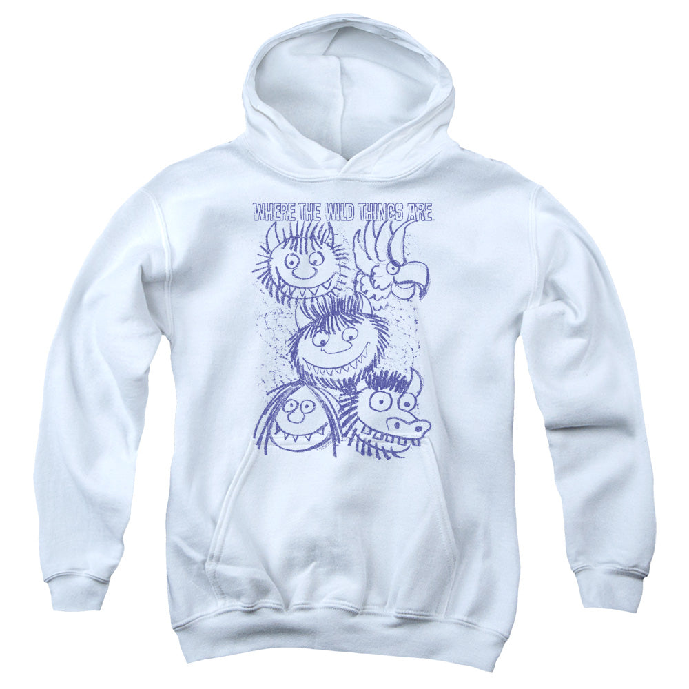 Where The Wild Things Are Wild Sketch Kids Youth Hoodie White Officially Licensed