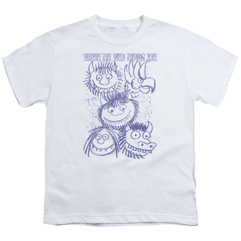 Where The Wild Things Are Wild Sketch Kids Youth T Shirt White Officially Licensed