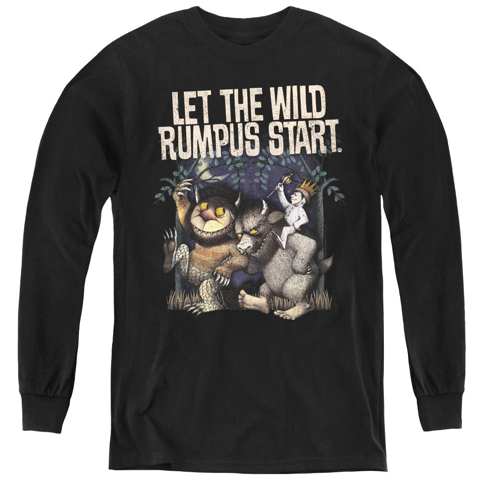 Where The Wild Things Are Wild Rumpus Long Sleeve Kids Youth T Shirt Black Officially Licensed
