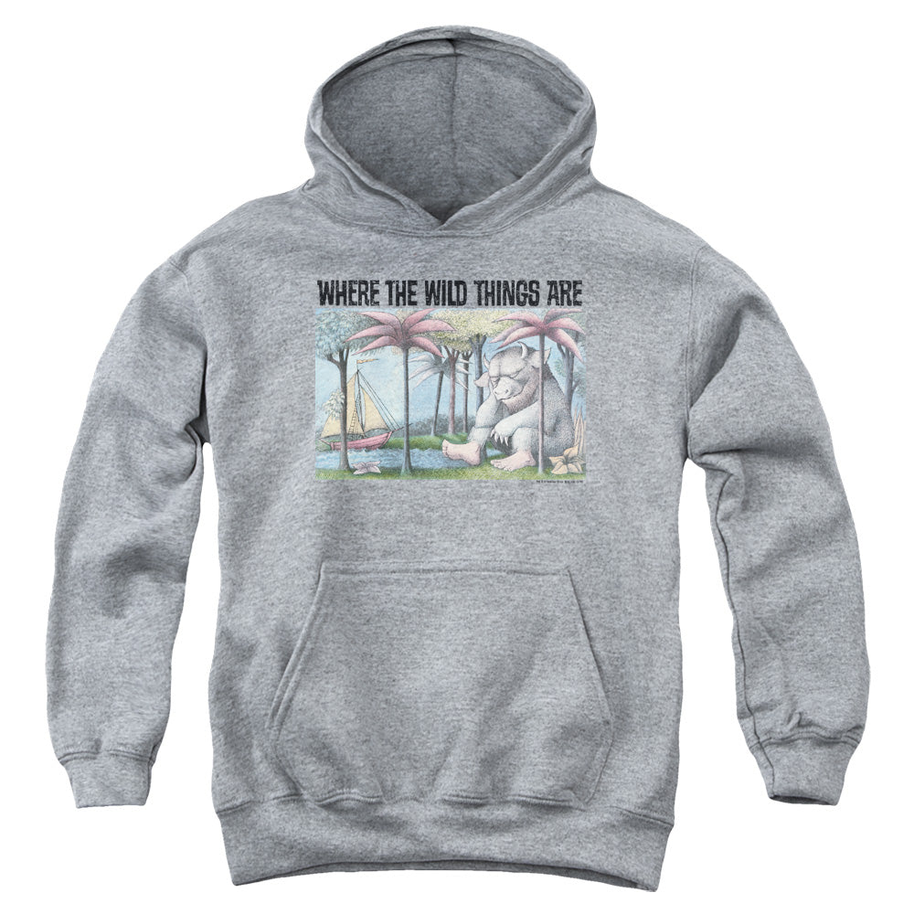 Where The Wild Things Are Cover Art Kids Youth Hoodie Athletic Heather Officially Licensed