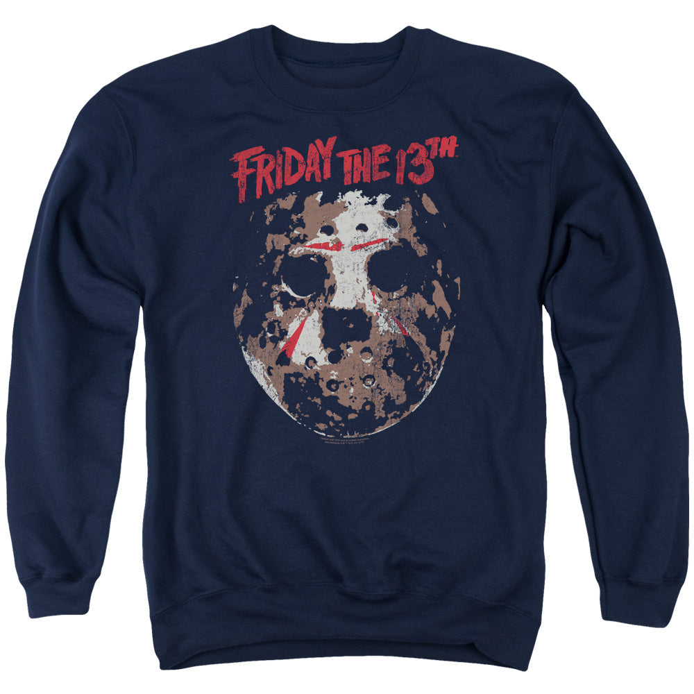 Friday The 13Th Rough Mask Mens Crewneck Sweatshirt Navy
