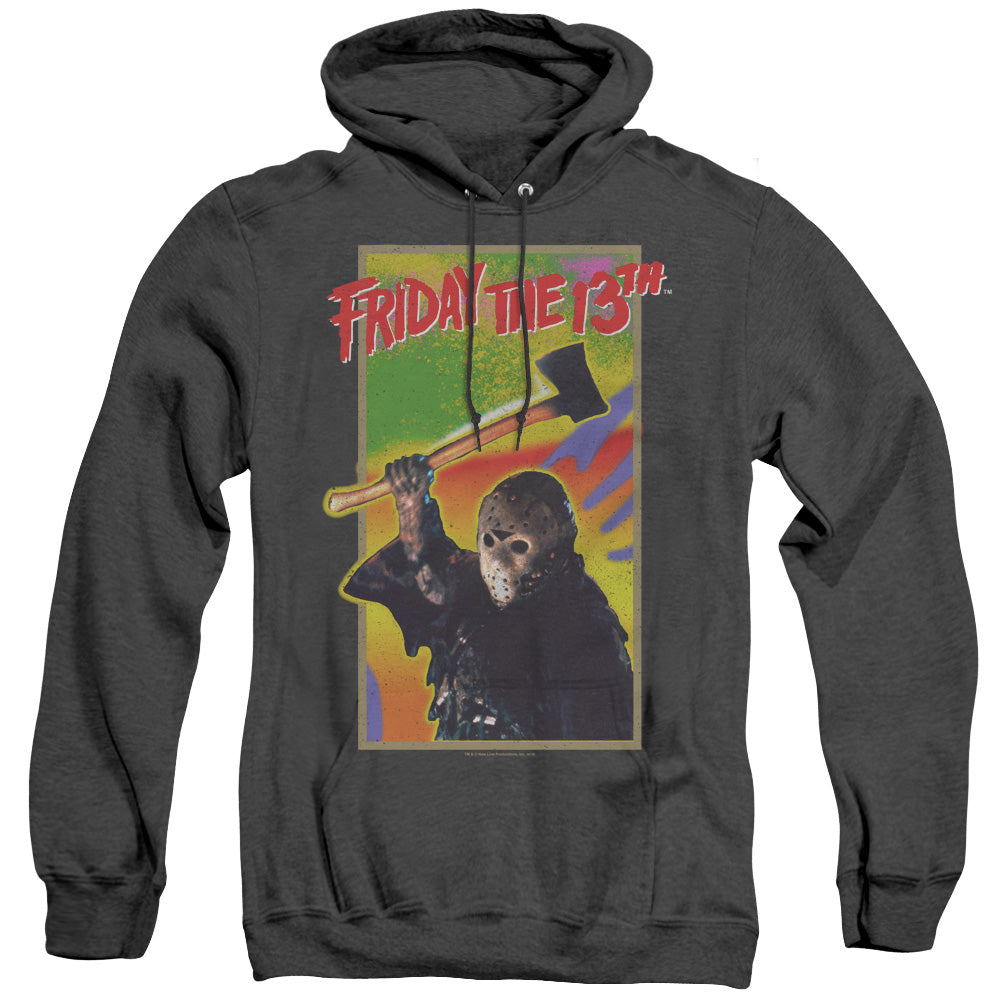 Friday The 13Th Retro Game Mens Heather Hoodie Black Officially Licensed