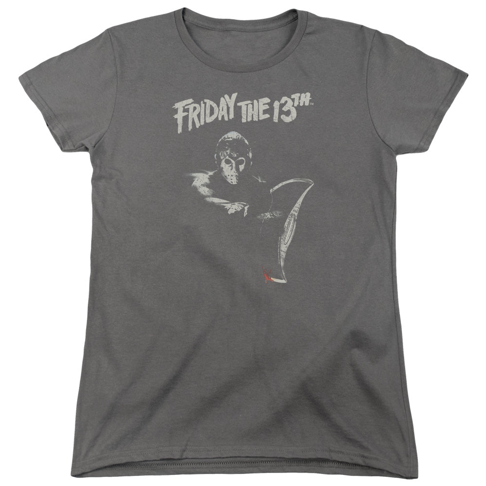 Friday The 13th Ax Womens T Shirt Charcoal Officially Licensed