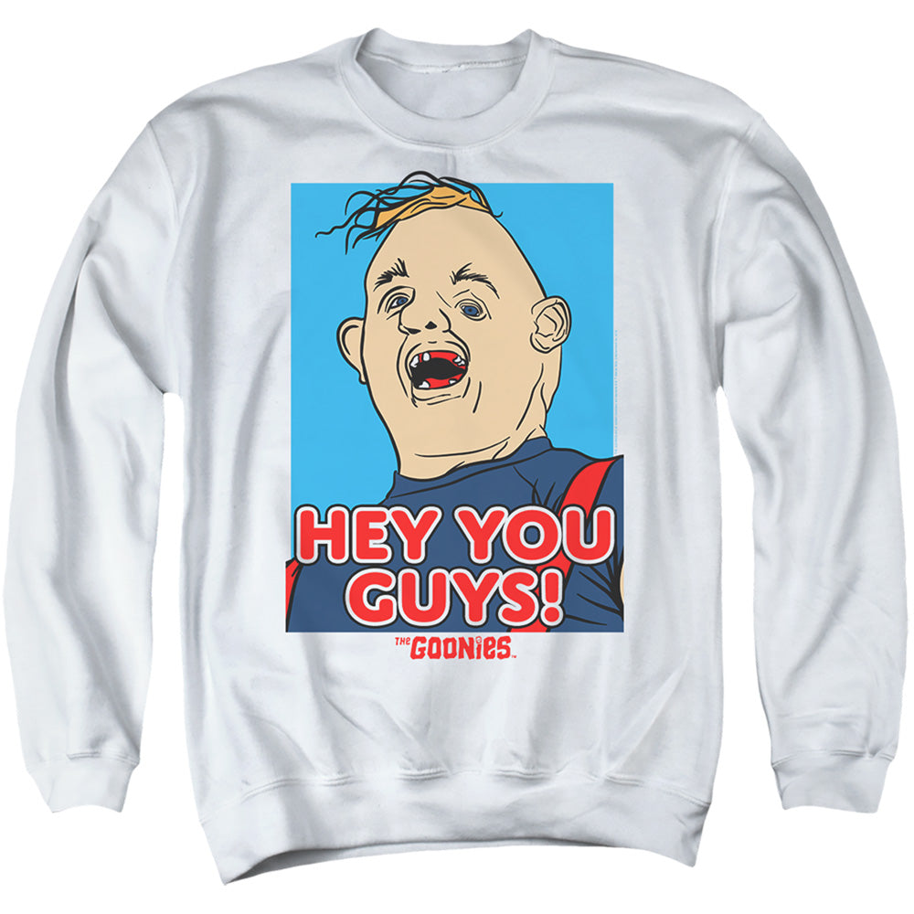 The Goonies Sloth Hey You Guys Mens Crewneck Sweatshirt White Officially Licensed