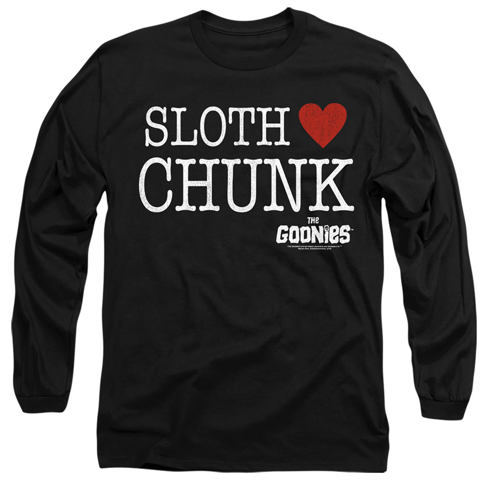 The Goonies Sloth Heart Chunk Mens Long Sleeve Shirt Black
