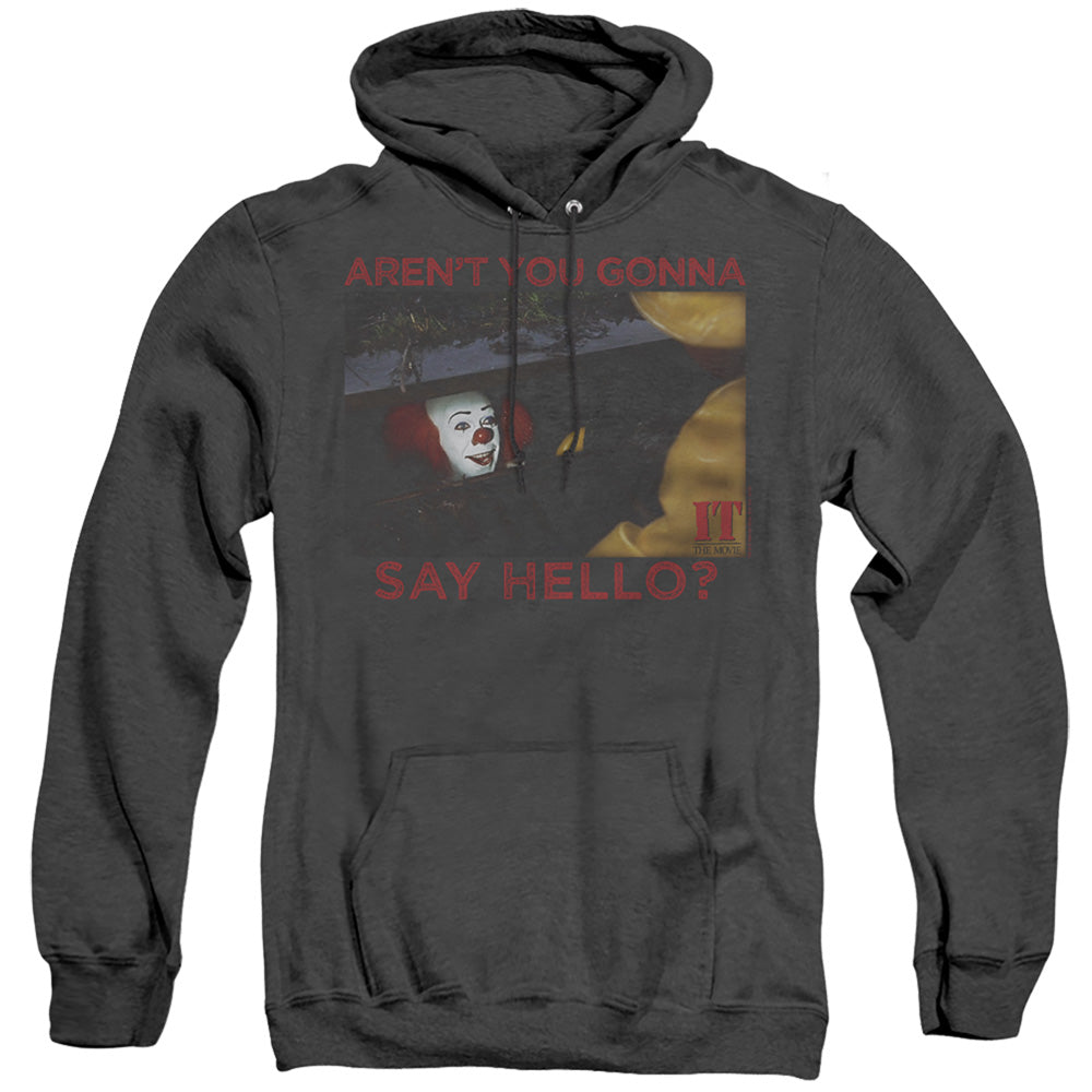 It 1990 Hello Mens Heather Hoodie Black Officially Licensed