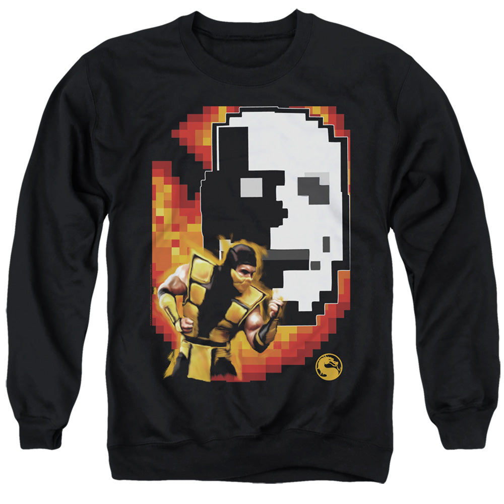 Mortal Kombat Klassic Scorpion Mens Crewneck Sweatshirt Black Officially Licensed