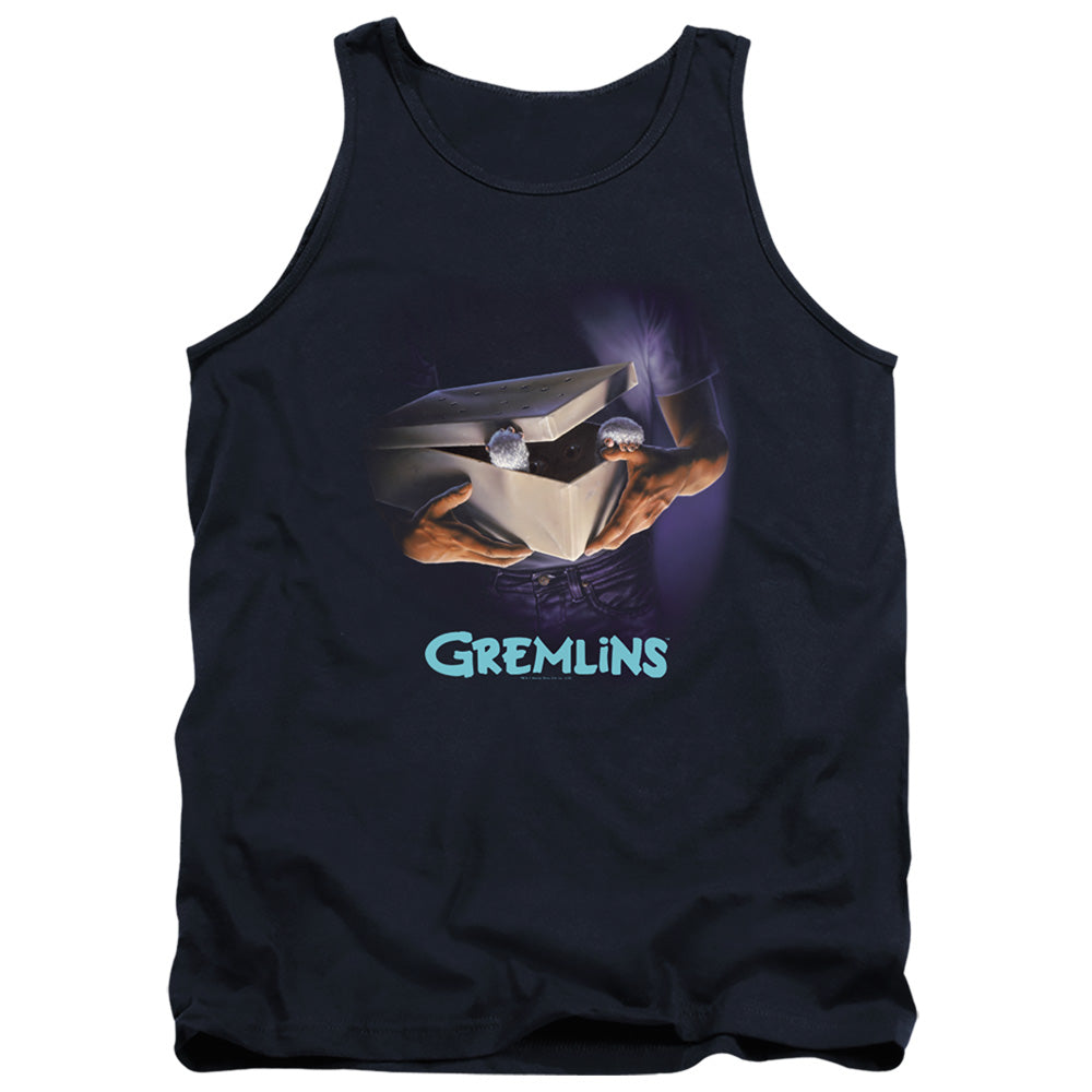 Gremlins Original Poster Mens Tank Top Shirt Navy Officially Licensed