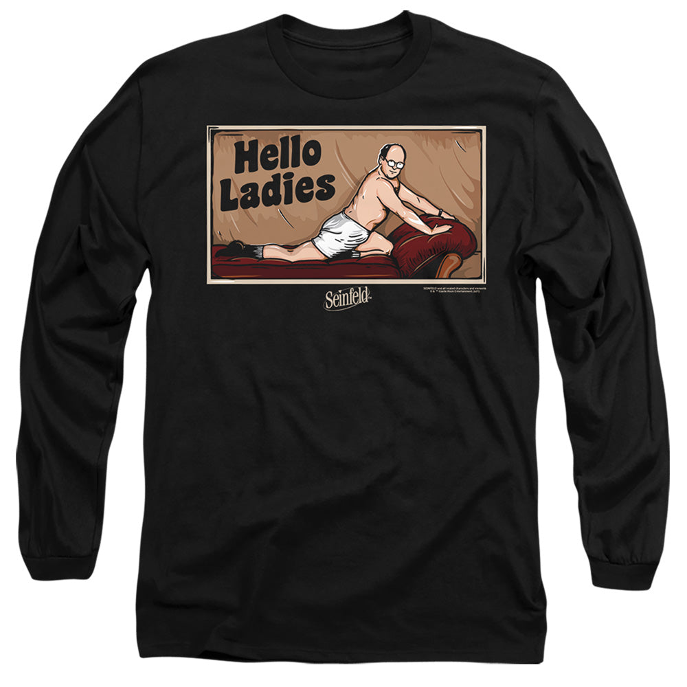 Seinfeld Hello Ladies Mens Long Sleeve Shirt Black Officially Licensed