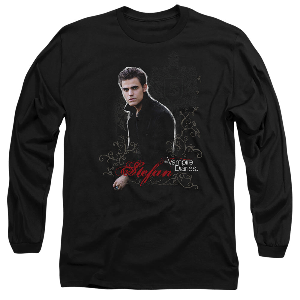 Vampire Diaries Stefan Mens Long Sleeve Shirt Black Officially Licensed