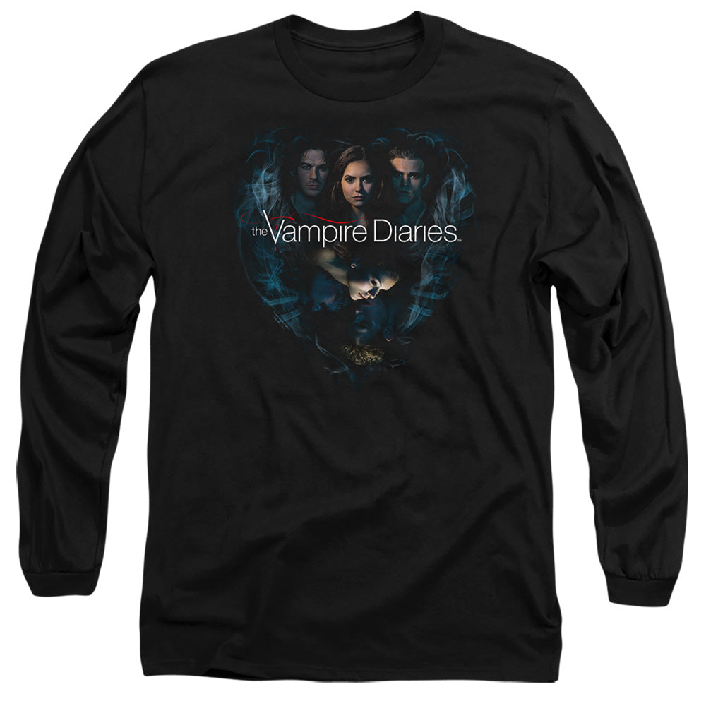Vampire Diaries Hearts Desire Mens Long Sleeve Shirt Black Officially Licensed