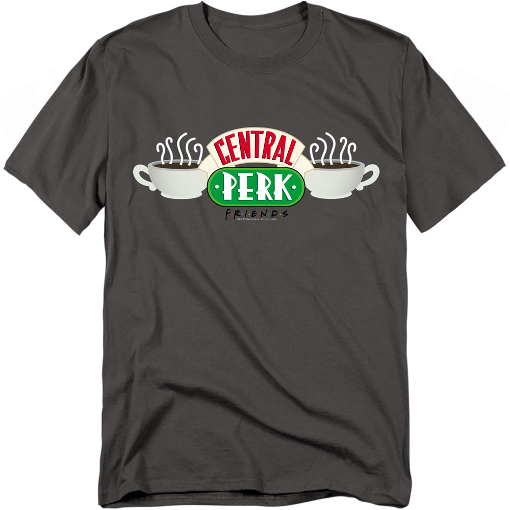 Friends Central Perk Logo Mens T Shirt Charcoal Officially Licensed